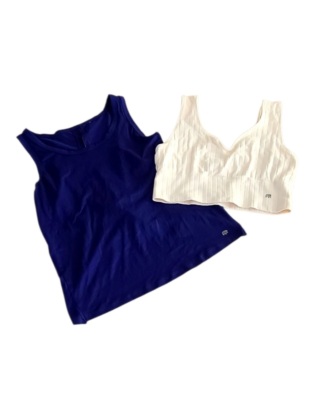 Marika Activewear Small Bundle- Navy Tank & Cream Ribbed Crop